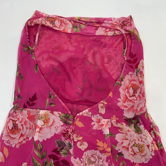 REVOLVE Sau Lee Fredia Freida Dress 14 Fuchsia Floral Maxi Low Strappy Back - Picture 16 of 16